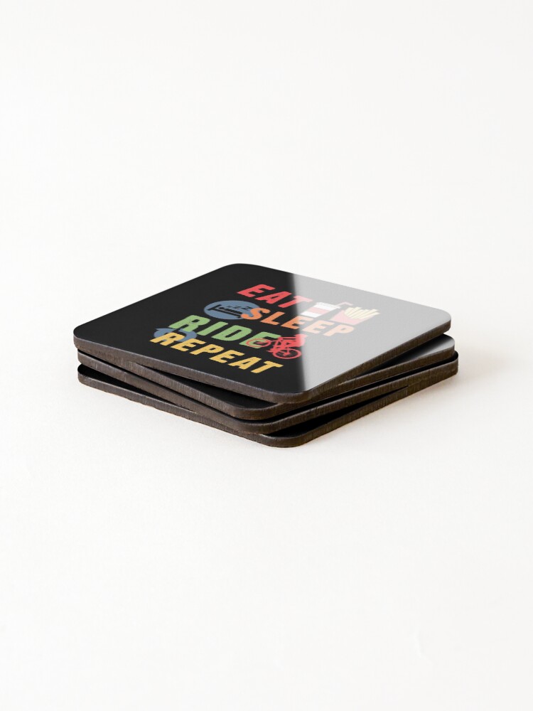 Thumbnail 4 of 5, Coasters (Set of 4), Eat Sleep Ride Repeat designed and sold by Bicycles-R-Us.