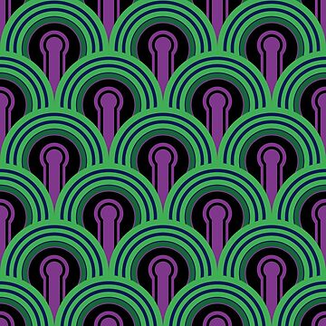 Artwork thumbnail, Geometric Pattern: Keyhole Arch: Deedree Daniel: Green by Red Wolf