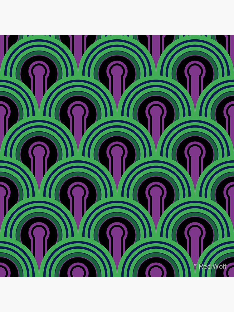 Thumbnail 3 of 3, Sticker, Geometric Pattern: Keyhole Arch: Deedree Daniel: Green designed and sold by redwolfoz.