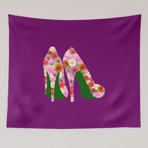 Item preview, Tropical Floral Heels Purple designed and sold by nldesigns.