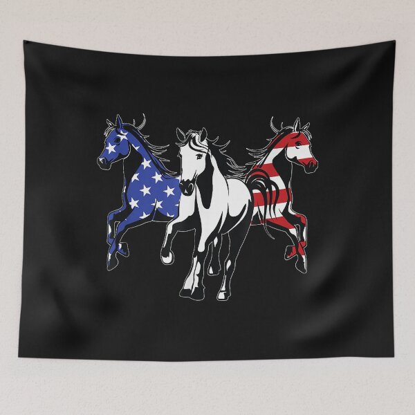 Item preview, American Flag Print Patriotic Horse Independence Day designed and sold by Vignette2323.