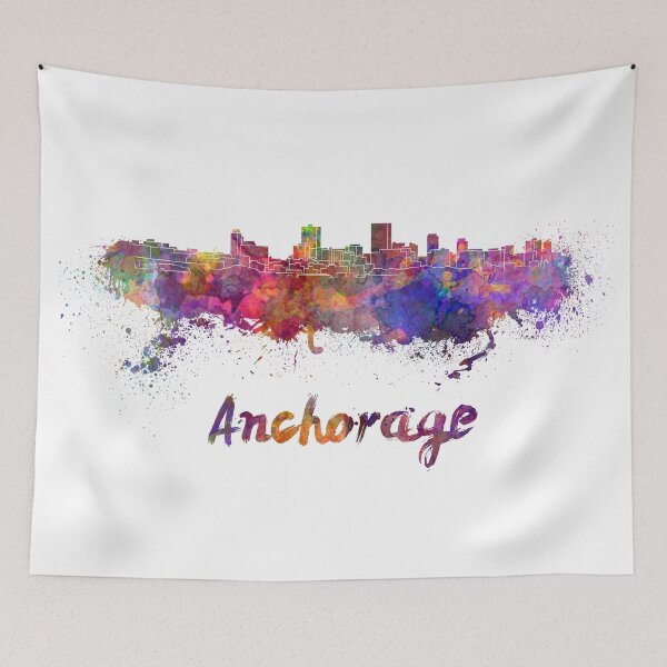 Item preview, Anchorage skyline in watercolor designed and sold by paulrommer.