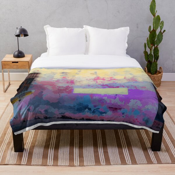 Item preview, Brightly painted houses as abstract art - photography art home decor print bedding pillow designed and sold by Boho Contessa.