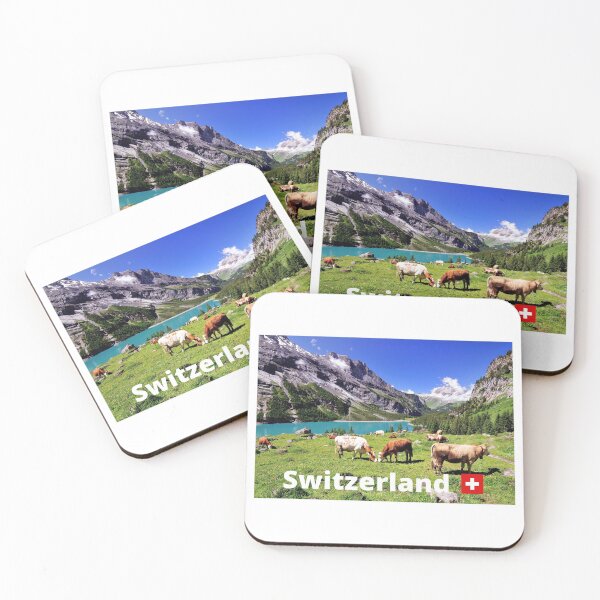 Item preview, Swiss Nature Photo With Cows, Lake And Mountains. designed and sold by Fiftyandfab.