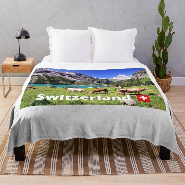Item preview, Swiss Nature Photo With Cows, Lake And Mountains. designed and sold by Fiftyandfab.