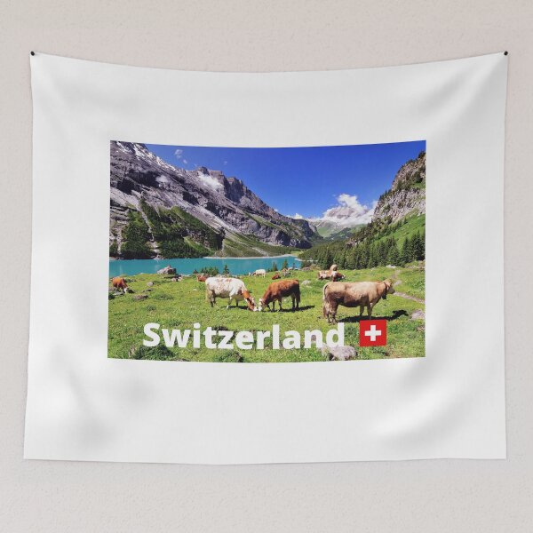 Item preview, Swiss Nature Photo With Cows, Lake And Mountains. designed and sold by Fiftyandfab.