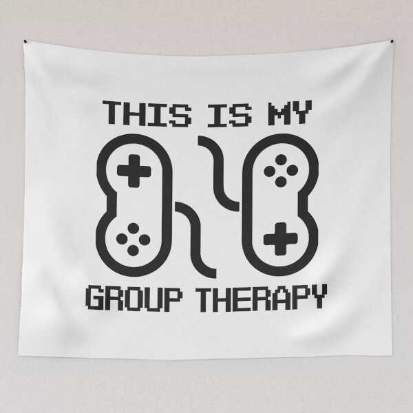 Item preview, This Is My Group Therapy (Retro / Gaming) - Dark Version designed and sold by BattleMtnArmory.