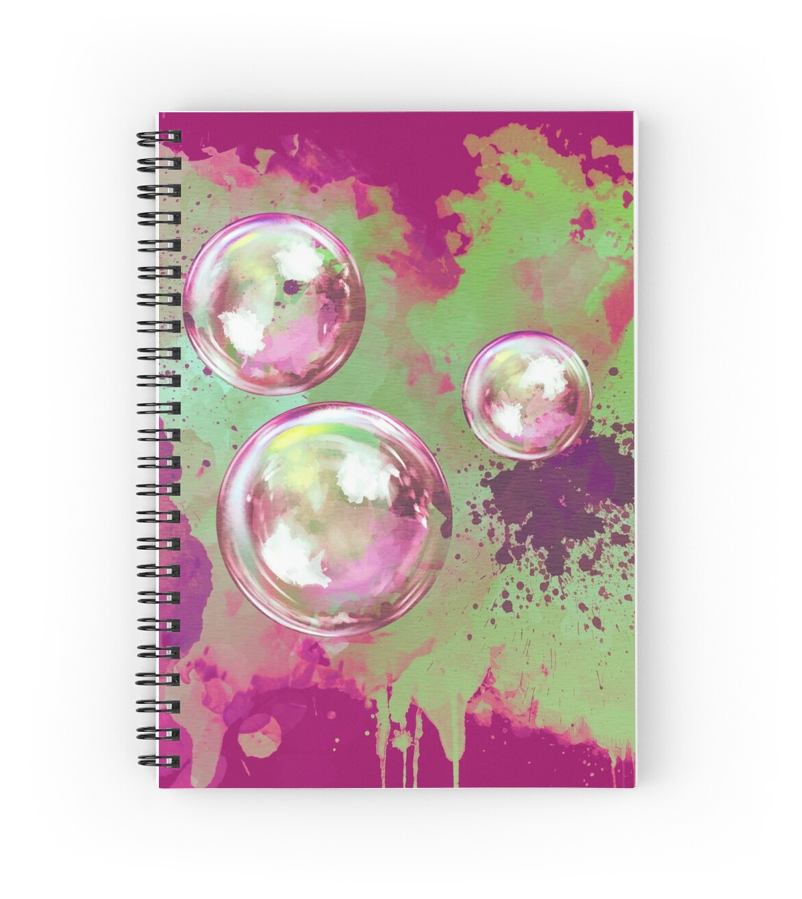 "Watercolor soap bubble painting" Spiral Notebooks by Thubakabra