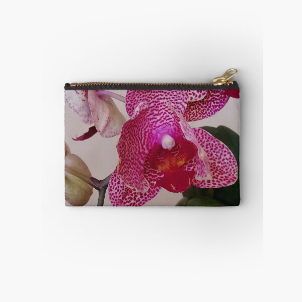 Item preview, White Phalaenopsis Orchid with Pink Burgundy Spots Close up designed and sold by kittenpink.