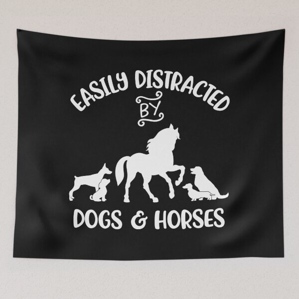 Item preview, Easily Distracted By Dogs and Horses Women Girls Horse Pullover Hoodie designed and sold by Vignette2323.