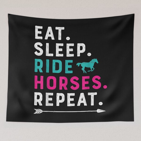 Item preview, Eat Sleep Ride Horses Repeat Horse Girl Horseback Riding designed and sold by Vignette2323.