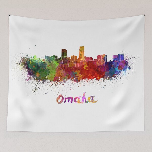 Item preview, Omaha skyline in watercolor designed and sold by paulrommer.