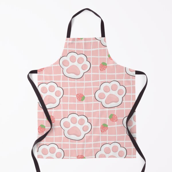 Item preview, Pastel Pink Paw Prints and Strawberries with Gingham Picnic Background Pattern Nursery  designed and sold by citrusapple.