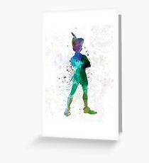 Peter Pan in Aquarell Grußkarte