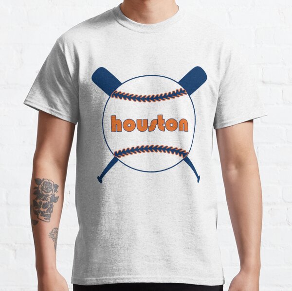 Vintage Houston Baseball Space City Skyline Retro Cityscape Kids Long  Sleeve Shirt