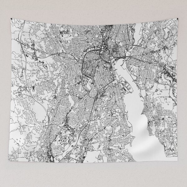 Item preview, Providence White Map designed and sold by multiplicitymap.