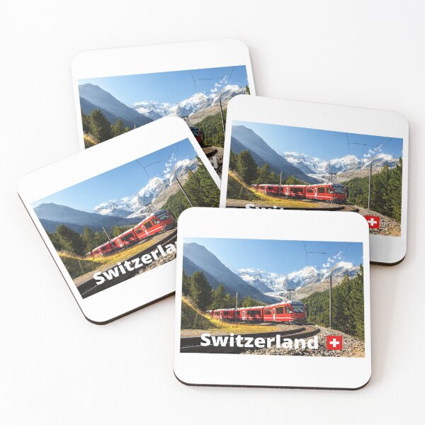 Item preview, Swiss Nature Photo. Train And Swiss Mountains. designed and sold by Fiftyandfab.