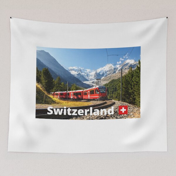 Item preview, Swiss Nature Photo. Train And Swiss Mountains. designed and sold by Fiftyandfab.