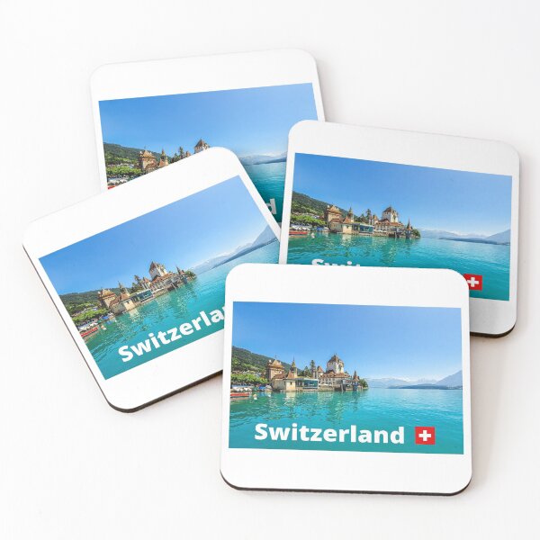 Item preview, Swiss Nature Photo. Lake, Castle And Swiss Mountains. designed and sold by Fiftyandfab.