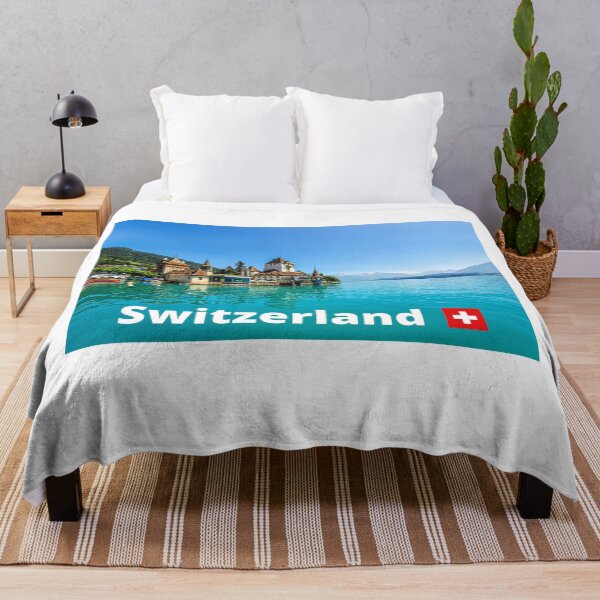 Item preview, Swiss Nature Photo. Lake, Castle And Swiss Mountains. designed and sold by Fiftyandfab.