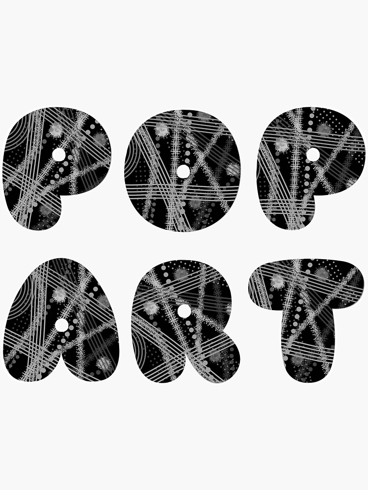 Thumbnail 3 of 3, Sticker, Pop Art - Black and White designed and sold by VkScript.