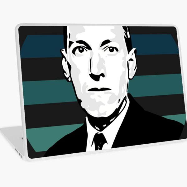 HP Lovecraft Bust with Vapourwave Sun Laptop Skin