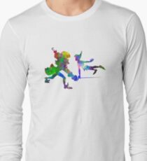 Peter Pan und Kapitän Hook in Aquarell Langarmshirt