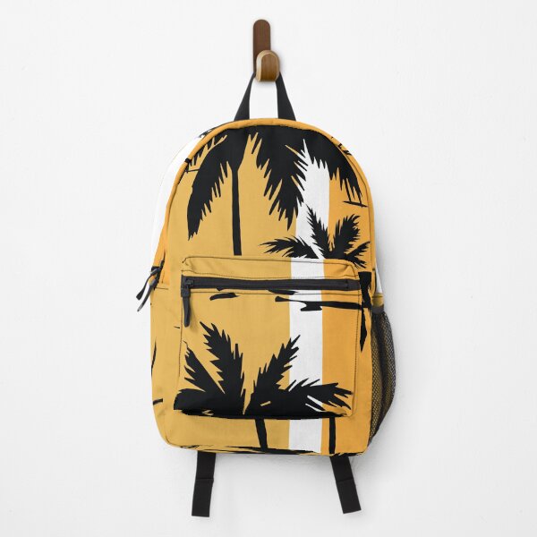 Item preview, Yellow Retro Vintage Coconut Tree With Birds Print designed and sold by HStudioPrints.