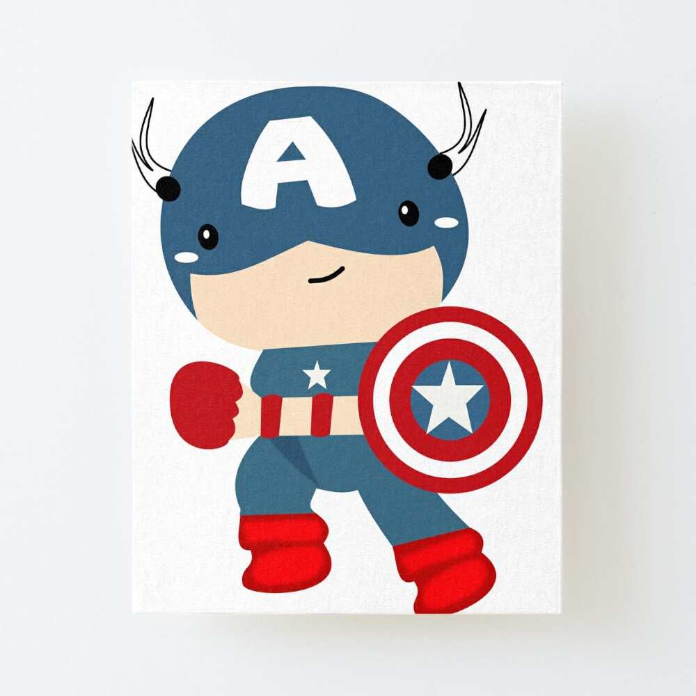 Captain America Baby Art Board Print by Creaciontrompiz