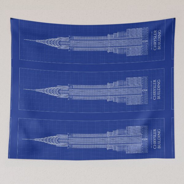 Item preview, Chrysler Building Front (Blueprint) designed and sold by BGALAXY.
