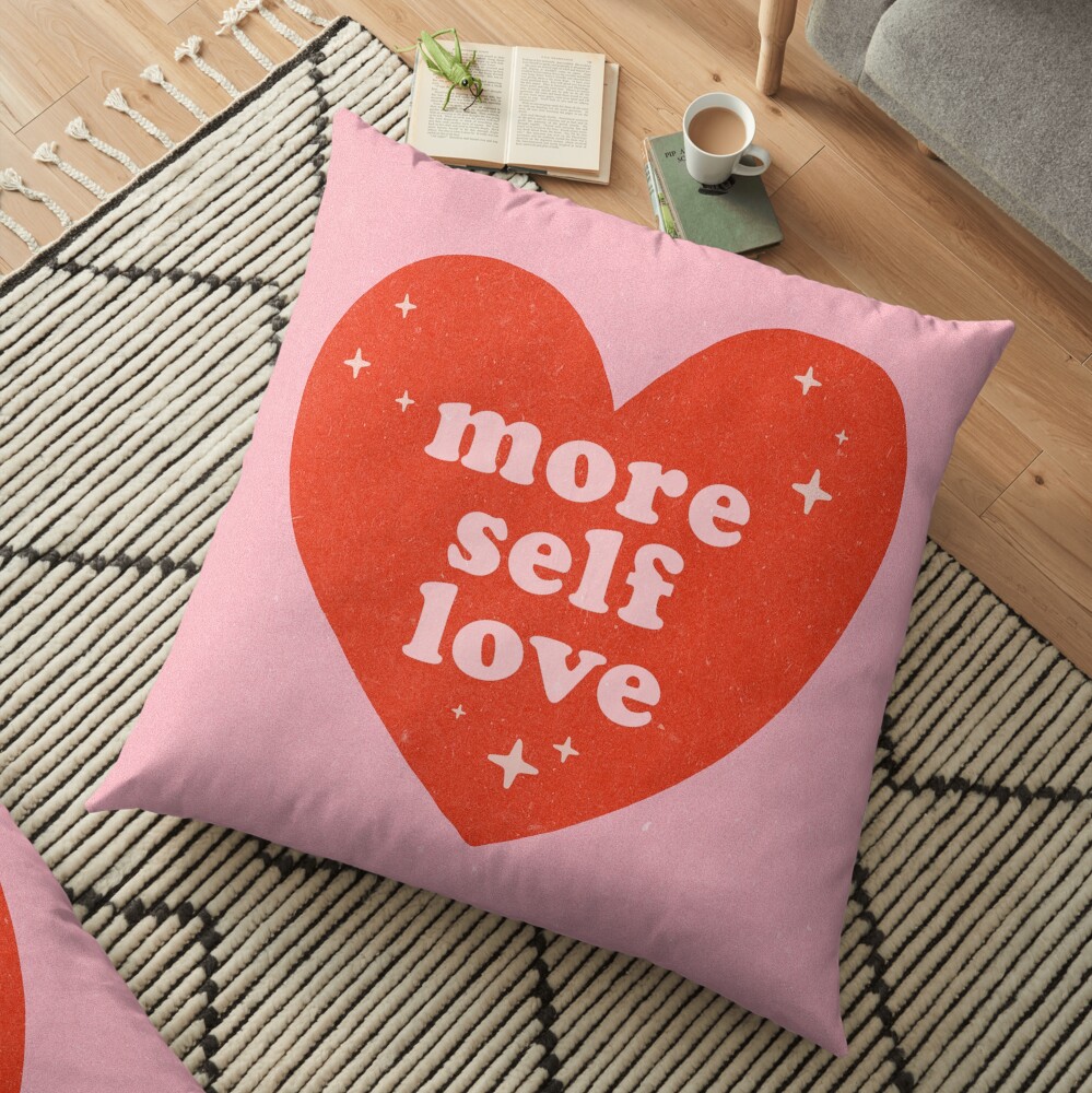 More Self Love {Pretty in Pink & Retro Red) Floor Pillow