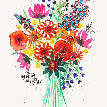 Artwork thumbnail, flowers bouquet watercolor by RanitasArt