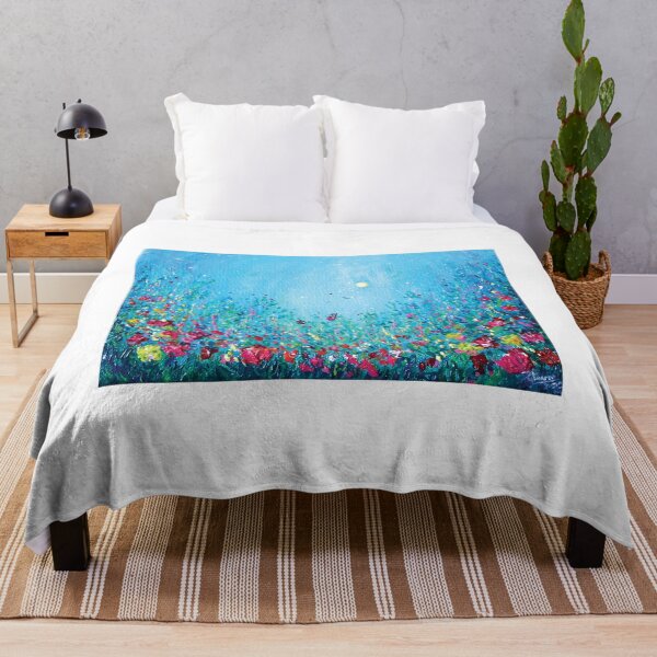 Item preview, Abstract Floral Meadow on Blue Design designed and sold by GayanthiPerera.