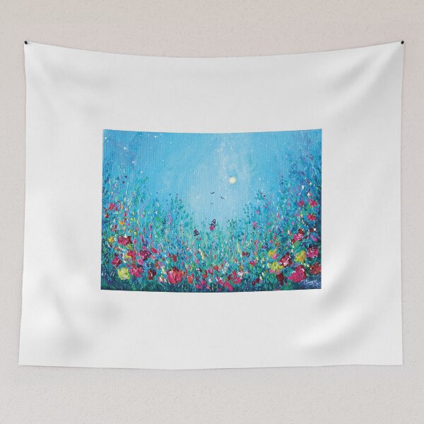 Item preview, Abstract Floral Meadow on Blue Design designed and sold by GayanthiPerera.