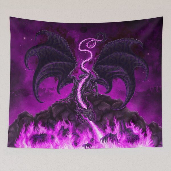 Item preview, Fire Dragon - Purple and Black designed and sold by Abysm Internal.