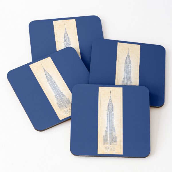 Item preview, Chrysler Building Front - Old Blue Grid designed and sold by BGALAXY.