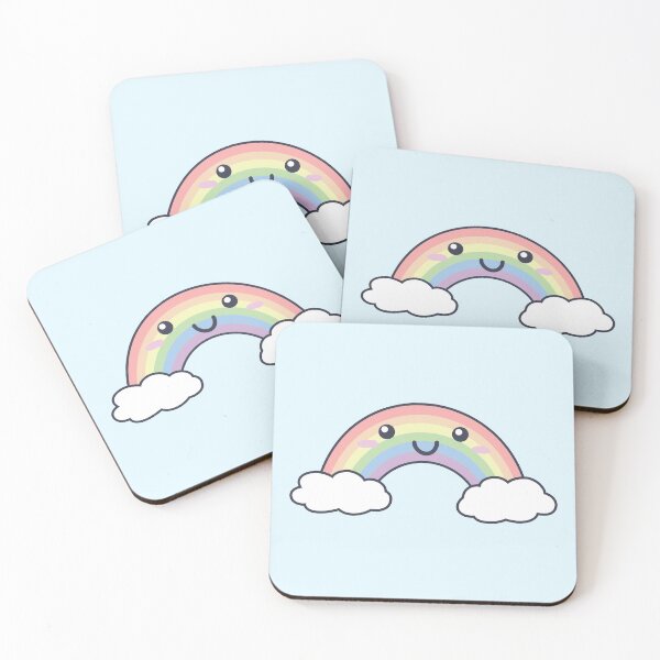 Item preview, Cute Rainbow Design Illustration (With Face) - Soft Pastel Colours designed and sold by HJacka.