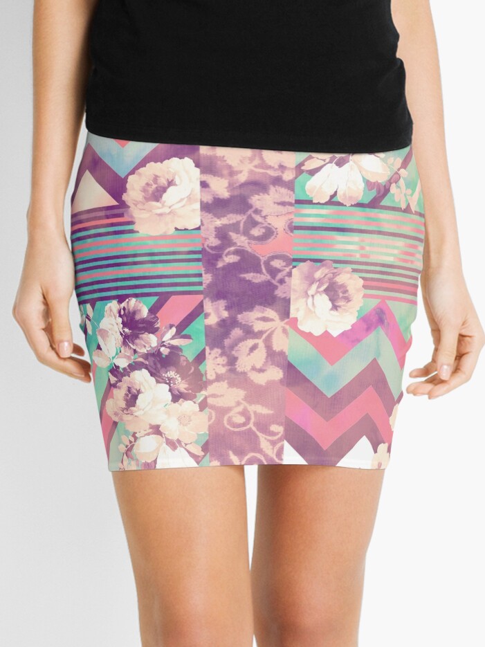 turquoise floral pencil skirt