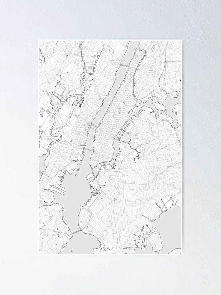 New York City Sketch Map Poster