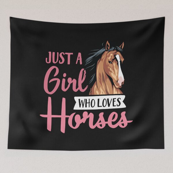 Item preview, Just A Girl Who Loves Horses Cute Horseback Riding Lesson Pullover Hoodie designed and sold by Vignette2323.