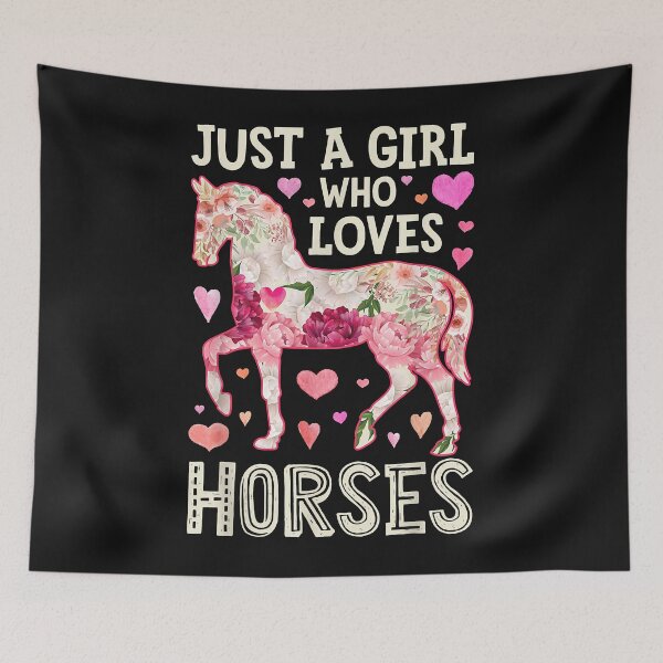 Item preview, Just A Girl Who Loves Horses Horse Horseback Riding Flower designed and sold by Vignette2323.