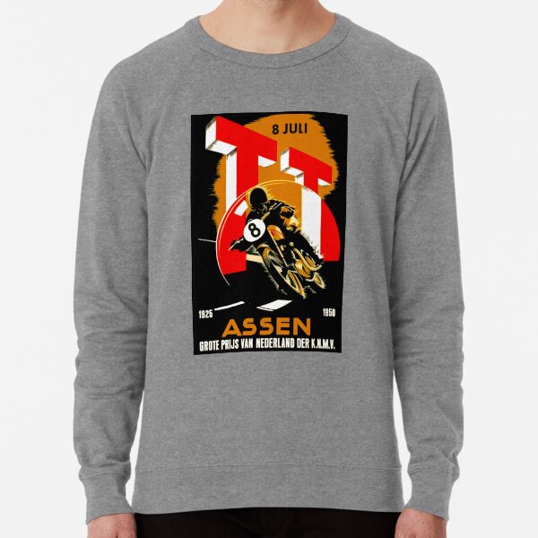 "MOTORCYCLE GRAND PRIX" Vintage RACING Advertising Print Lightweight Sweatshirt