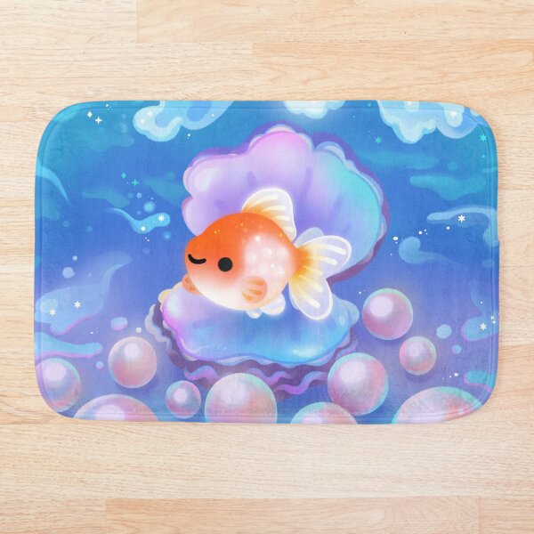 Pearlscale goldfish with pearls Bath Mat