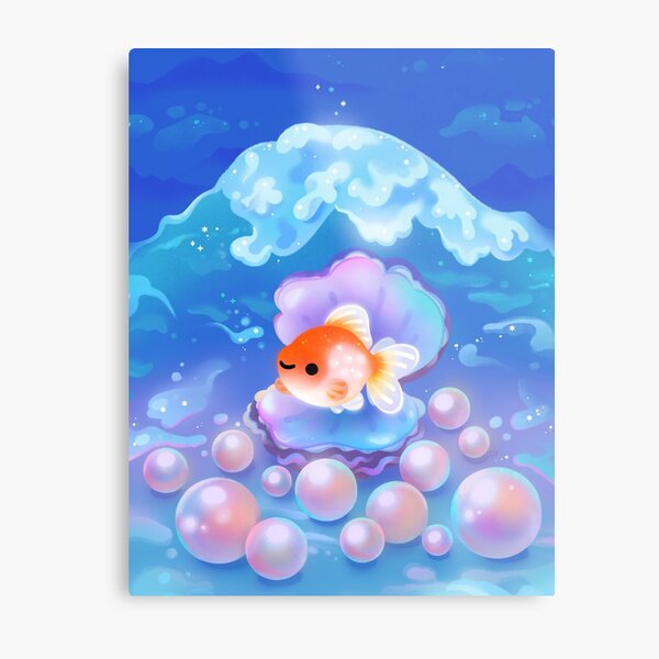 Pearlscale goldfish with pearls Metal Print