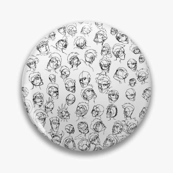 Item preview, Human Head Quick Sketch Pattern - Black Ink designed and sold by Chubuter.