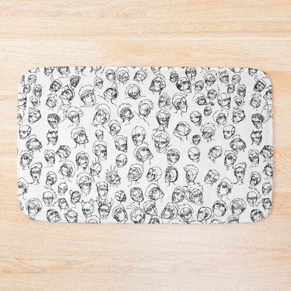 Item preview, Human Head Quick Sketch Pattern - Black Ink designed and sold by Chubuter.