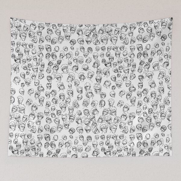 Item preview, Human Head Quick Sketch Pattern - Black Ink designed and sold by Chubuter.