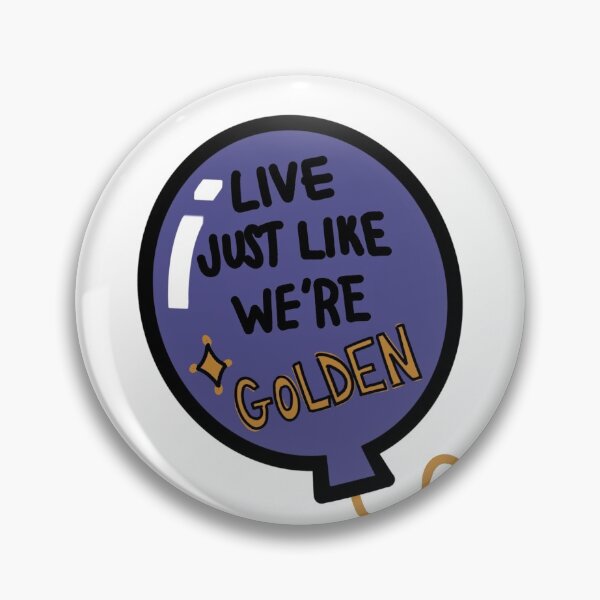 Item preview, BTS Permission to Dance Sticker - "Live Just Like We're Golden" Purple Balloon designed and sold by Serena Ng.