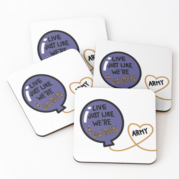 Item preview, BTS Permission to Dance Sticker - "Live Just Like We're Golden" Purple Balloon designed and sold by Serena Ng.