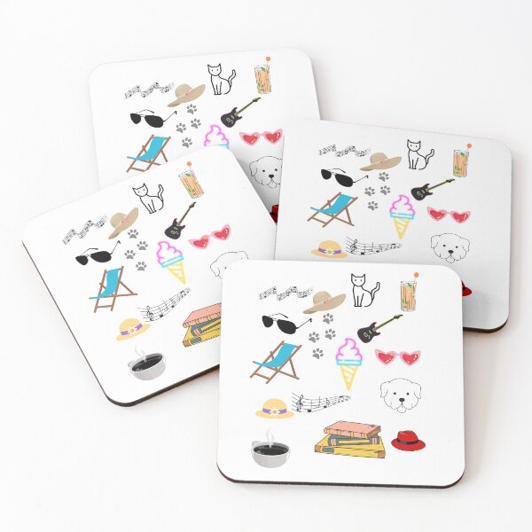 Item preview, Dog, cat, music, guitar, paws, beach, sunglasses, books, ice cream designed and sold by Echo Aesthetics.